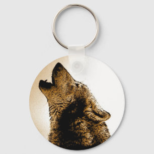 Howling Wolf Key Ring
