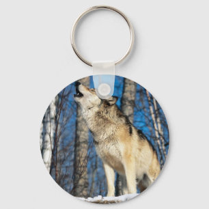 Howling Wolf Keychain