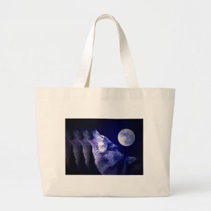 Howling Wolf Large Tote Bag