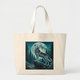 Howling Wolf Large Tote Bag