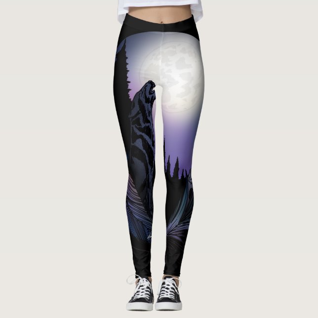 Howling Wolf Leggings (Front)
