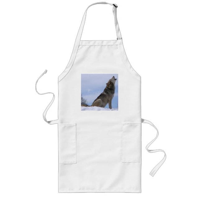 Howling wolf long apron (Front)