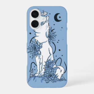 Howling Wolf & Lunar Floral iPhone 16 Case