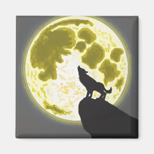 howling wolf magnet