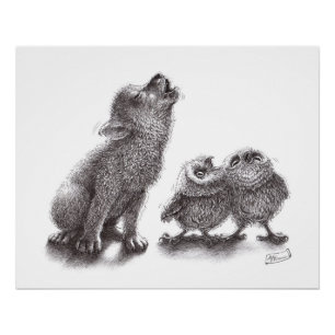 Howling Wolf meets Singing Owls Poster