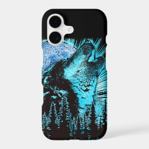 Howling Wolf Moon Pine Forest Art