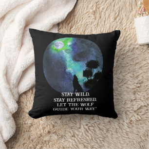 Howling Wolf Moonlight – Mystical Forest Night Wat Cushion