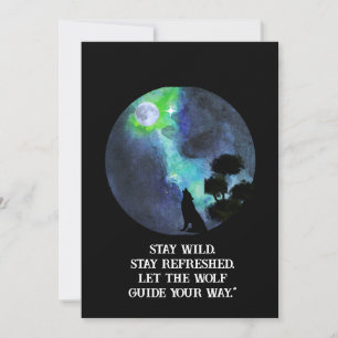Howling Wolf Moonlight – Mystical Forest Night Wat Invitation