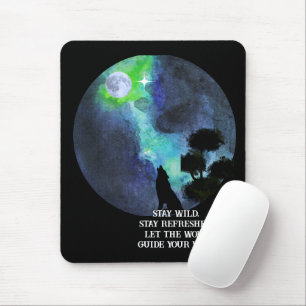 Howling Wolf Moonlight – Mystical Forest Night Wat Mouse Mat