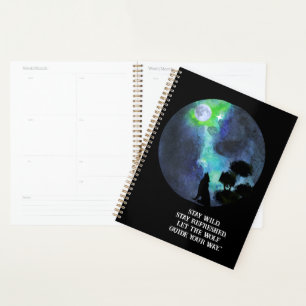 Howling Wolf Moonlight – Mystical Forest Night Wat Planner