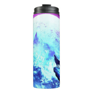 Howling Wolf Mountain Scene Thermal Tumbler