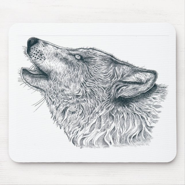 Howling Wolf Mouse Mat (Front)