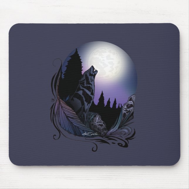 Howling Wolf Mouse Mat (Front)