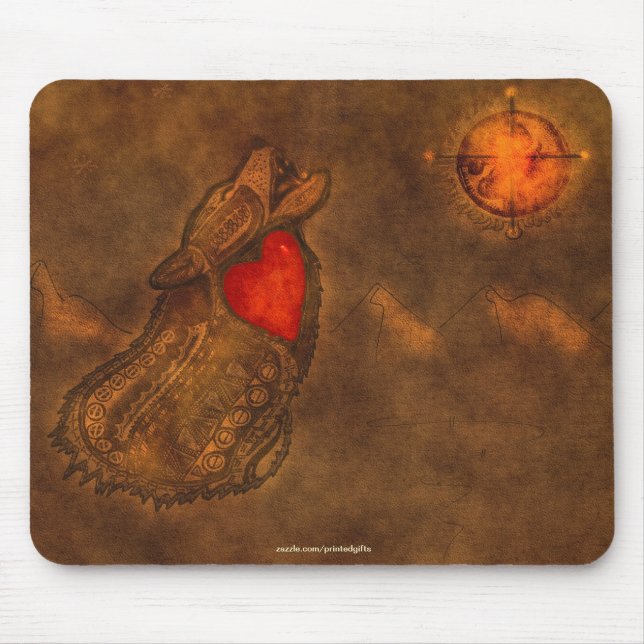 Howling Wolf Ojibwe-style Art Mousepad (Front)