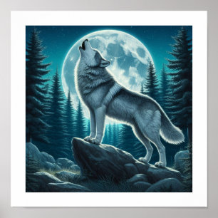 Howling Wolf Poster