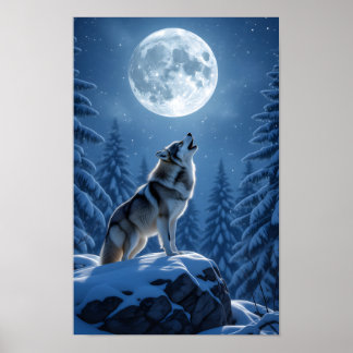 Howling Wolf Poster
