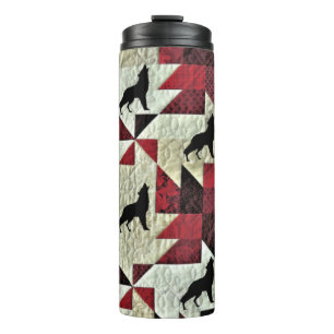Howling Wolf Quilt Thermal Tumbler