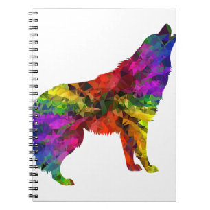 howling wolf rainbow notebook