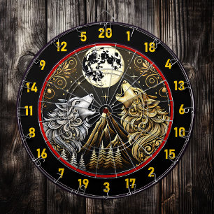 Howling Wolf Reflects Wild Freedom And Power Dartboard