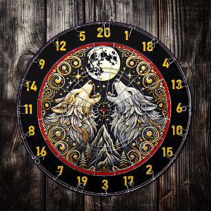 Howling Wolf Represents Wild Freedom And Power Dartboard