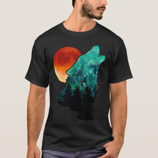 Howling Wolf s For Men Wolf Howling At Moon  T-Shirt