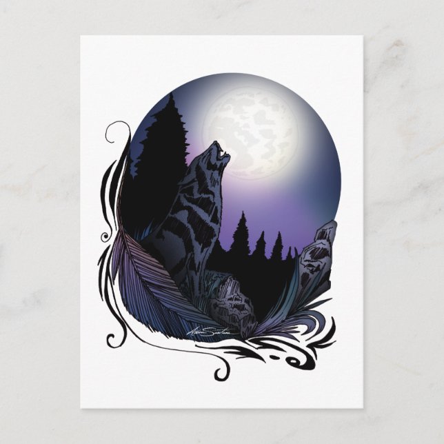 Howling Wolf (Signature Design) Postcard (Front)