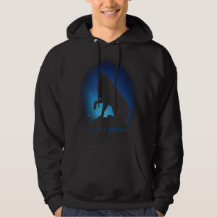 Howling wolf silhouette airbrush night sky hoodie