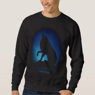 Howling wolf silhouette airbrush night sky sweatshirt