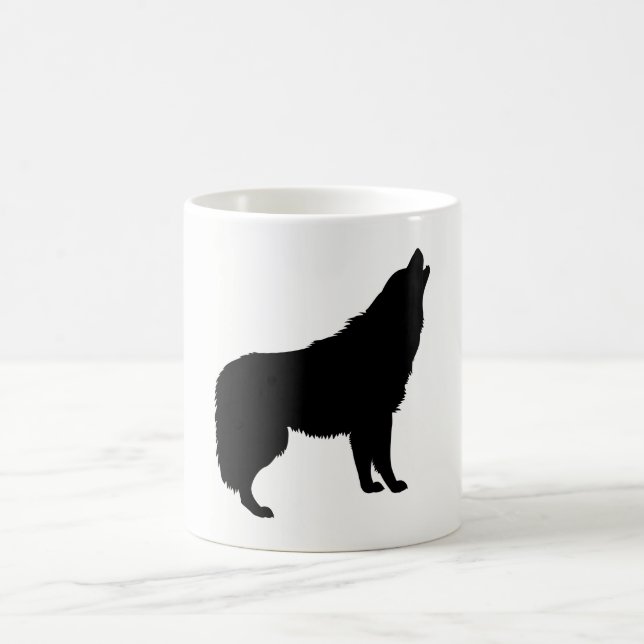 Howling Wolf Silhouette Coffee Mug (Center)