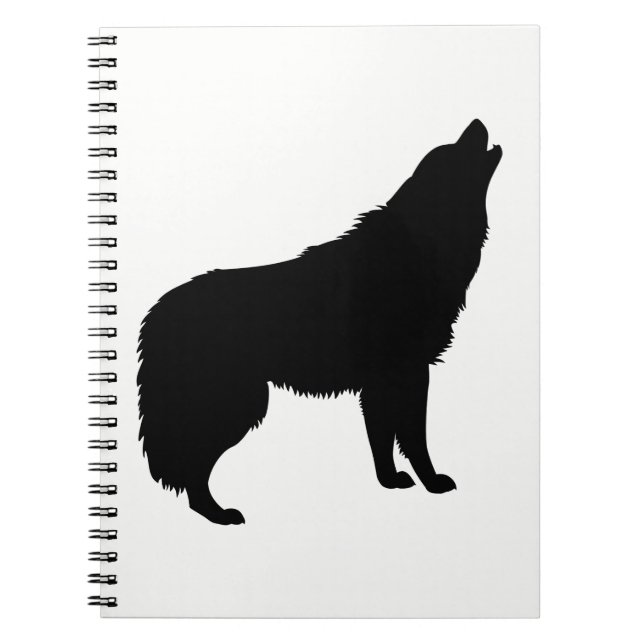 Howling Wolf Silhouette Notebook (Front)