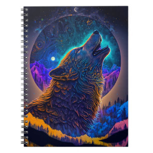Howling Wolf Surreal Fantasy Notebook