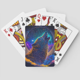 Howling Wolf Surreal Fantasy Playing Cards
