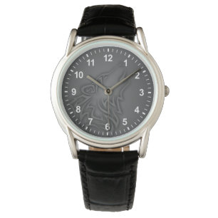 Howling Wolf Tribal BlackNumbers Watch