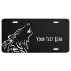 Howling Wolf Tribal Vector Silver Black Your Text