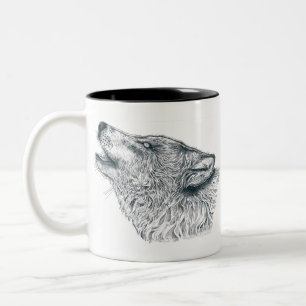 Howling Wolf Two-Tone Coffee Mug