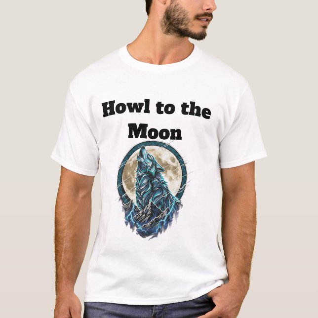 Howling Wolf Under the Moon – Wild Spirit T-Shirt (Front)