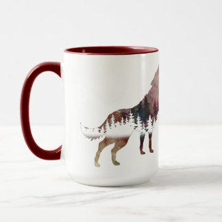 Howling Wolf Watercolor Wildlife Mug