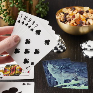 Howling Wolf Winter Forest  Playing Cards