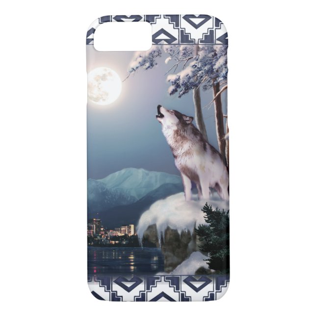 Howling Wolf with the City of Anchorage Phone Case (Back)