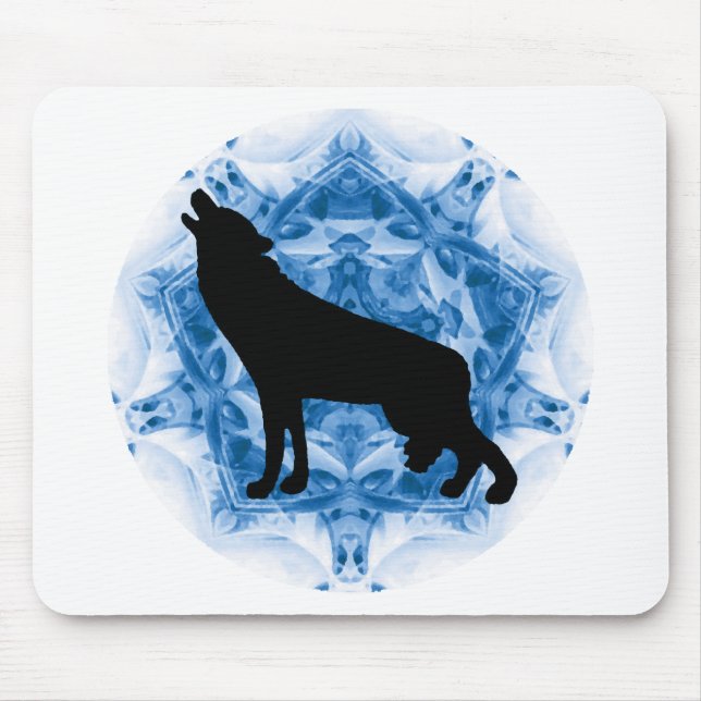 Howling Wolf Wolves Mouse Mat (Front)