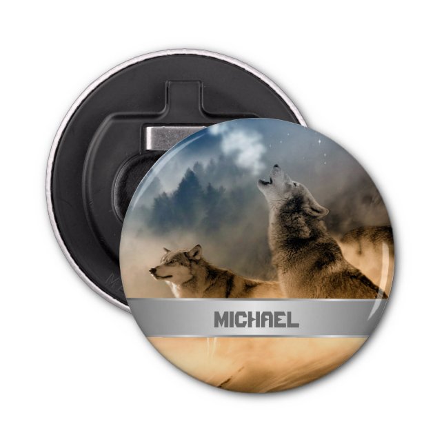 Howling Wolves Foto Bottle Opener (Front)