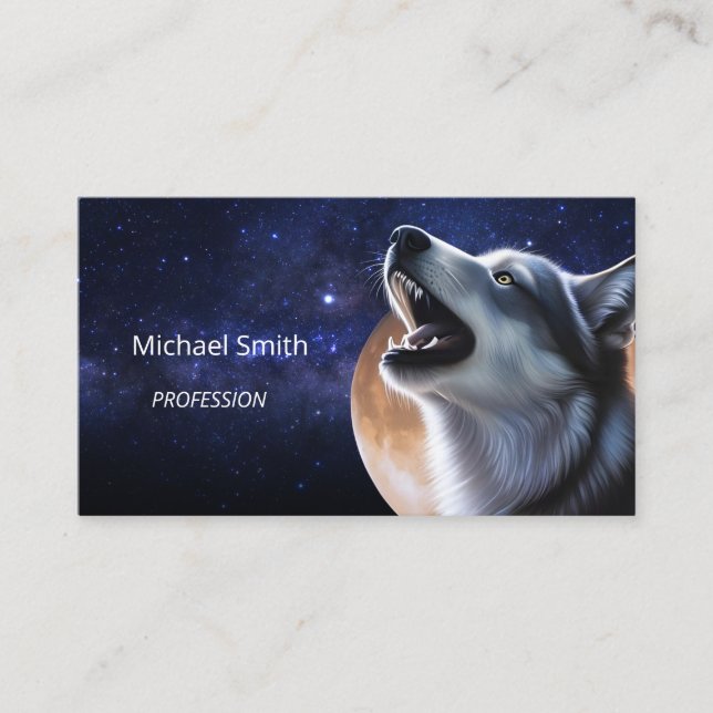 Howling Wolves Nature Photo Business Card (Front)