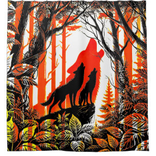 Howling Wolves Scene Shower Curtain