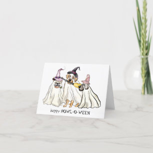 HOWLoween Cute Dog Ghosts Happy Halloween Holiday Card