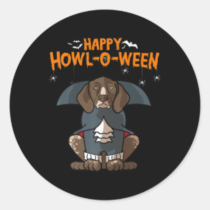 Howloween German Shorthaired Pointer Dog Halloween Classic Round Sticker