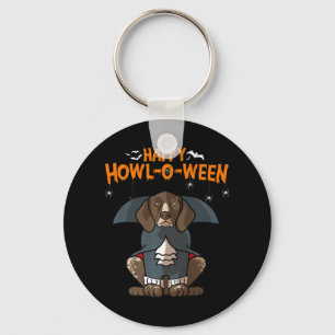 Howloween German Shorthaired Pointer Dog Halloween Key Ring