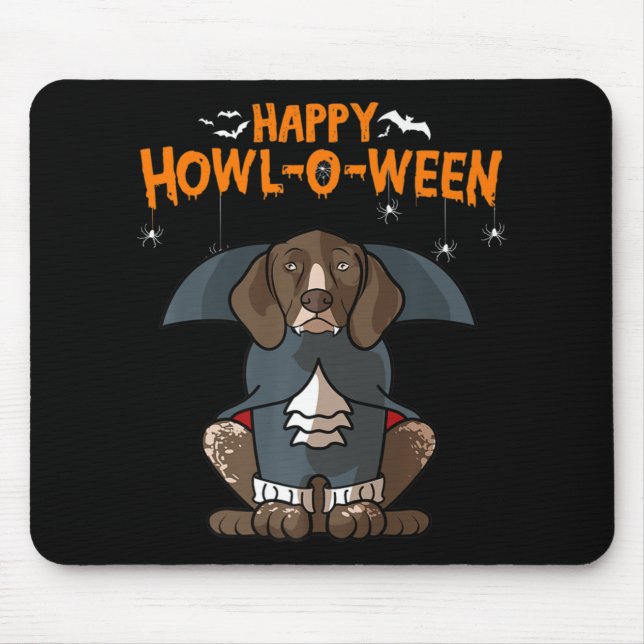 Howloween German Shorthaired Pointer Dog Halloween Mouse Mat (Front)