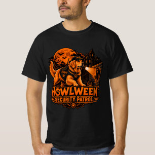 Howlween Security Patrol Golden Retriever Hallowee T-Shirt