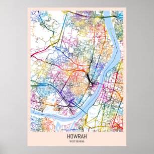 Howrah West Bengal City Map Poster