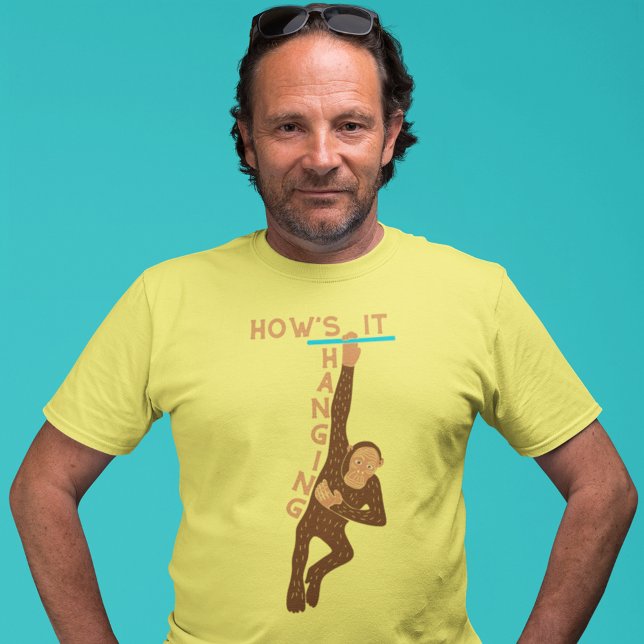 How's It Hanging Cute Monkey Graphic T-Shirt (Creator Uploaded)